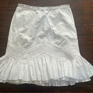 The Limited White A-Line Skirt with Ruffles Vintage 10/12